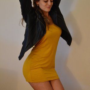 Yellow stretchy bodycon